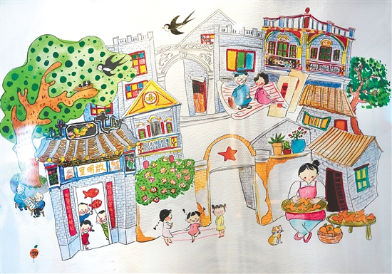 李玉如创作的第一幅侨乡主题系列作品。 李玉如创作的第一幅侨乡主题系列作品。