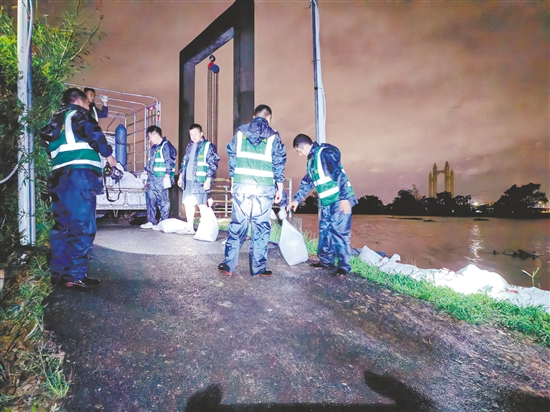 台山市人武部出动34人分别前往水步镇冈宁、密冲两个村开展堤防加固及清障工作。 台山市人武部出动34人分别前往水步镇冈宁、密冲两个村开展堤防加固及清障工作。