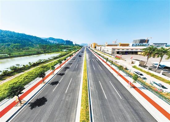 随着华盛路西延线工程圆满完成建设，蓬江区产城融合的工业走廊“生命线”全面打通。