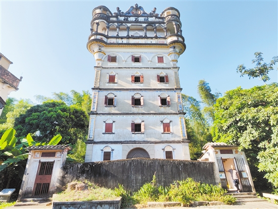 江门与澳门不断加强文旅合作，利用世界文化遗产资源携手开拓旅游市场。图为开平瑞石楼。