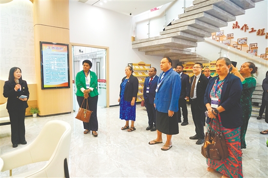 太平洋岛国议员研讨班成员参访全国人大常委会法工委江海基层立法联系点。