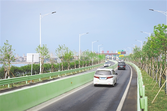 中阳高速大鳌段沿线风貌提升,打造从深圳进入江门的美丽“窗口”。 中阳高速大鳌段沿线风貌提升,打造从深圳进入江门的美丽“窗口”。
