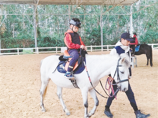 孩子们在骑马体验中认识“马的语言”和“人的礼仪”。 孩子们在骑马体验中认识“马的语言”和“人的礼仪”。