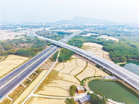 国道G325线鹤山址山至开平塘口段改建工程破解了长期以来国道穿城而过的交通瓶颈,串联起月山、翠山湖、沙塘、赤坎四个互通式立交,直接将翠山湖工业园接入交通主干网。 国道G325线鹤山址山至开平塘口段改建工程破解了长期以来国道穿城而过的交通瓶颈,串联起月山、翠山湖、沙塘、赤坎四个互通式立交,直接将翠山湖工业园接入交通主干网。