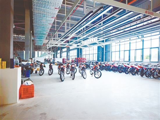 广东飞肯摩托江门研发制造基地订单已排至今年5月。