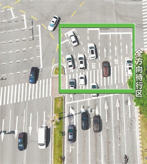 通过设置应用全向待行区，江侨路汽车总站路口通行车辆平均排队长度缩短30.86%。