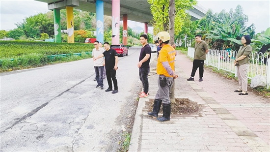 鹤山市政务服务和数据管理局牵头多部门下沉一线，现场解决民生诉求。