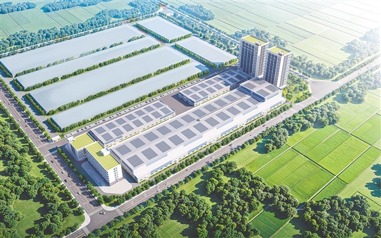 优质项目密集落地开平。图为投资10亿元的乐庭达BOPP高性能薄膜材料产业园效果图。