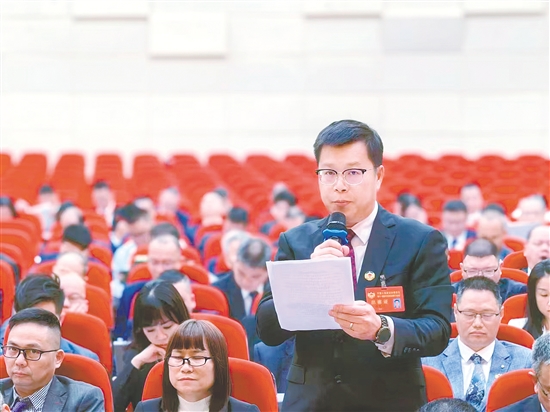 吴坚桥在恩平市政协十一届五次会议上发言。