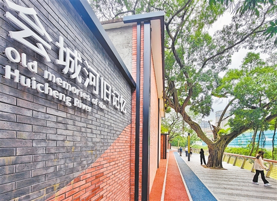 经过整治，新会会城河畔新会区粮油食品厂段蝶变为滨水活力空间。