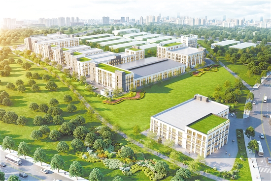澳湾新连科技产业园从拿地到开工，仅用19天。图为澳湾新连科技产业园效果图。