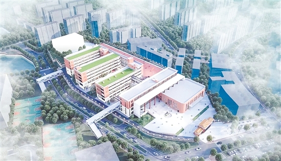 新会第一中学新校区项目效果图。